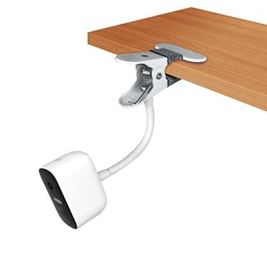 Imagem de Braçadeira ajustável pescoço de ganso para câmeras Eufy, suporte de montagem compatível com câmeras Arlo Pro 5S/Pro 4/Pro 3/Pro 2/Essential e mais de 1/10.2 cm (sem furadeira, branco, 1 pacote)