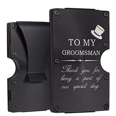 Imagem de Carteira personalizada de presente para marido, namorado, pai, carteira de alumínio personalizada com clipe para dinheiro, porta-cartão de crédito gravado, presente para marido, filho, BF, pai, Para padrinhos, One_Size