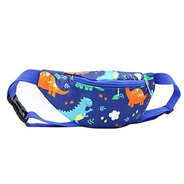 Imagem de Pochete infantil para bebês, meninos, meninas, desenho animado, dinossauro, unicórnio, cinto para viagens, caminhadas, esportes, C - azul, Small