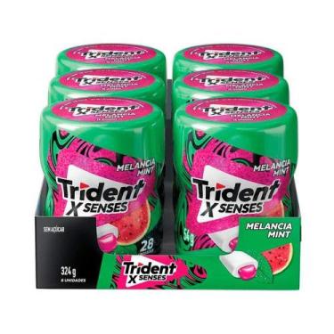 Imagem de Chiclete Trident XSenses Melancia Menta sem Açúcar Garrafa 54g - Caixa