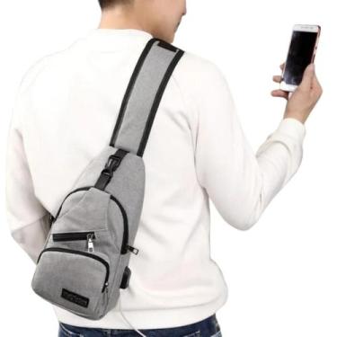 Imagem de Bolsa Bag Masculina Feminino Ergonômico de Ombro Compacta USB Trabalho