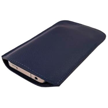 Imagem de Capa Capinha Retalho Couro Legítimo Para Calculadora Hp12c Azul