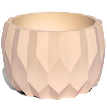 Imagem de Vaso Decorativo Losangos 9,5cm Cimento Artesanal Sala e Cozinha (Palha)