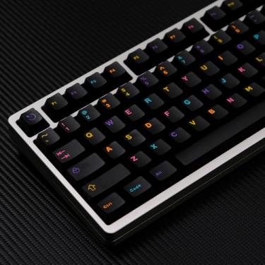 Imagem de Sumgsn 121 teclas Doubleshot teclas perfil cereja roxo preto teclas adequadas para 61/64/87/104/108 Cherry Mx Switches teclado mecânico