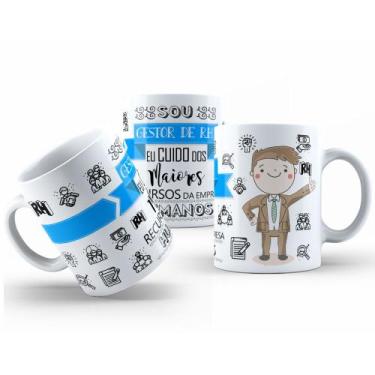 Imagem de Caneca de Cerâmica Branca 325ml com Estampa de Profissões - Mecolour, 