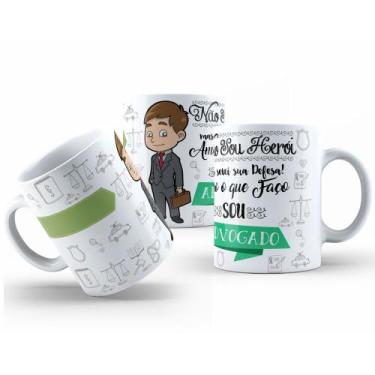 Imagem de Caneca de Cerâmica Branca 325ml com Estampa de Profissões - Mecolour, 