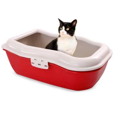 Imagem de Caixa Areia Gato Banheiro P/ Gatos Bandeja  Furba C/ Grade - Durapets,