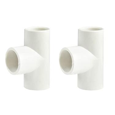 Imagem de FangKingNo Adaptador de acoplamento de 2 peças de encaixe de tubulação de PVC de cotovelo de 3 vias (soquete x soquete x soquete) programação 40 PVC, fácil de instalar e alta tensão para uso doméstico