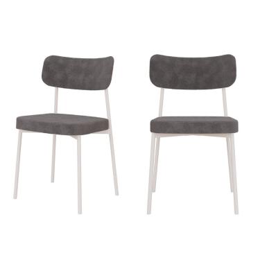 Imagem de Kit com 2 Cadeiras para Sala de Jantar Mona Yescasa Nuvem/Branco