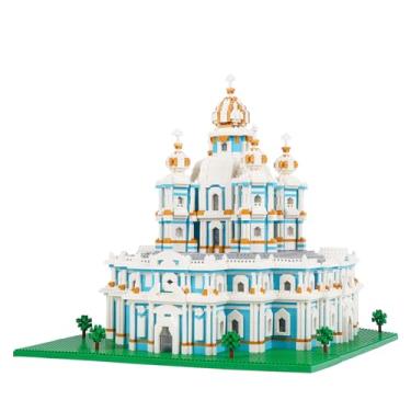 Imagem de Geniteen Micro Mini Blocks Smolny Cathedral Model Building Blocks Set Architecture Model Mini Building Blocks Gifts for Adult