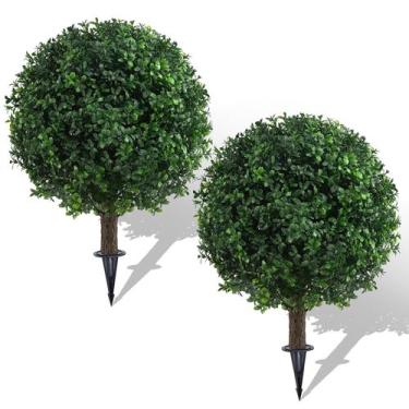 Imagem de Conjunto de 2 Árvores de Topiaria Artificial de Buxo AOKIIE