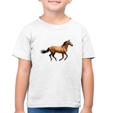 Imagem de Camiseta Algodão Infantil Cavalo Correndo - Foca na Moda, Branco, 10