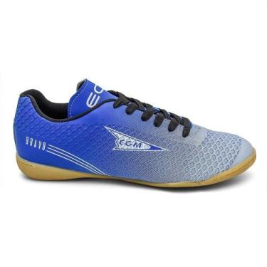 Imagem de Chuteira EGM Masculina Bravo Indor ( Salao ) Azul e Branca, 40, Azul
