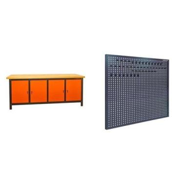 Imagem de Conjunto de Organização Profissional 1 Bancada Aberta 200cm 1 Painel p