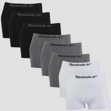 Imagem de Kit 8 Cuecas Boxer Masculina Reebok Original Lisa Premium, 3 preto, 3 