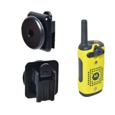 Imagem de 2 pacotes de clipe traseiro adaptador de botão redondo suporte de veículo para Motorola Talkabout Radio T400 T402 T460 T461 T465 T480 T500 T600 T605 Substituição para PMLN7220AR PMLN7240