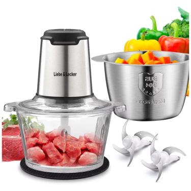 Imagem de Processador de Alimentos 8 xícaras com 2 Velocidades e Acessórios, 110V 350W, Liebe Lecker, Prata