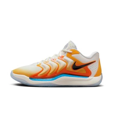 Imagem de Nike Tênis de basquete masculino KD 17 NRG 'Aunt Pearl' 2024 (FZ1518 600), University Gold/Safety Orange/University Blue/Black, 39