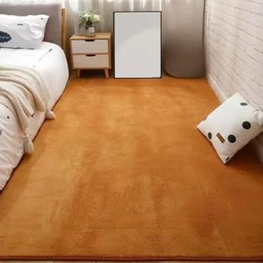 Imagem de Tapetes cinza Coral Veludo Sala de estar Tapete antiderrapante Tapetes de cabeceira Grande tapete macio Tapete de jogo infantil Retangular Decoração para casa, 7,80x120cm