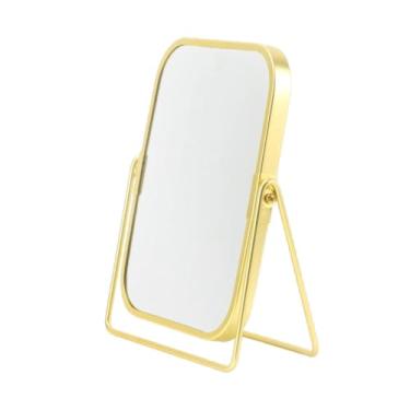 Imagem de Zialofi Espelho de maquiagem de mesa de mesa espelho espelho portátil espelho portátil espelho de mesa de dupla face para apartamento no escritório da sala de, Ouro