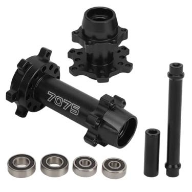 Imagem de Zaweliyo Alumínio Hubs Hexadecimal para Bicicletas Elétricas de 1/4 de Escala - Cubo da Roda Dianteira/traseira CNC Com Rolamentos, Atualização do Losi Promoto MX (Preto)