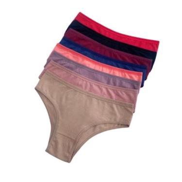 Imagem de Kit 10 Calcinhas Ilara Algodão Macia e Confortável, Multicores, GG