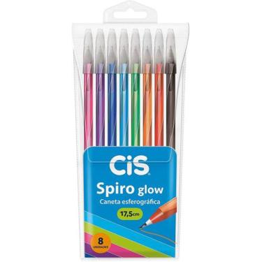 Imagem de Caneta Esferografica Spiro 0.7mm Cis, 8 Cores Glow
