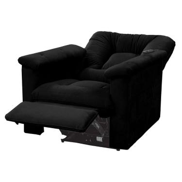 Imagem de Poltrona Elétrica Reclinável Império Veludo Preta