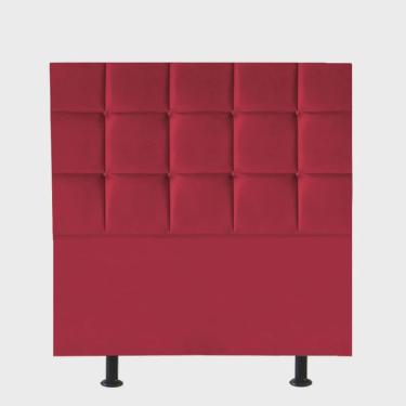 Imagem de Cabeceira Estofada Espanha 120cm Viúva Solteirão Para Cama Box Quarto Suede Vermelho - Ahz Móveis