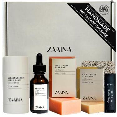 Imagem de Pacote de autocuidado ZAAINA Kit de cuidados corporais de luxo masculi