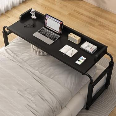 Imagem de Mesa de cama ajustável com rodas – Carrinho de laptop móvel para casa ou hospital – Mesa de computador para cama – Mesa com rodinhas ajustável em altura