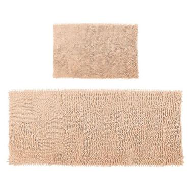 Imagem de Kit Tapete Bolinha 100x50cm e Tapete Bolinha 58x38cm - Rozac, Bege