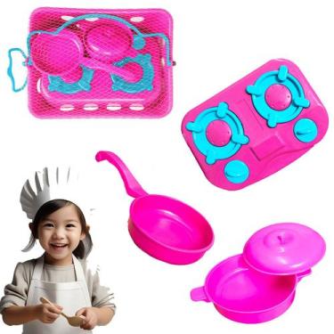 Imagem de Fogão Panela Cestinha Rosa Cozinha Completa Brinquedo Menina - Toy Mas