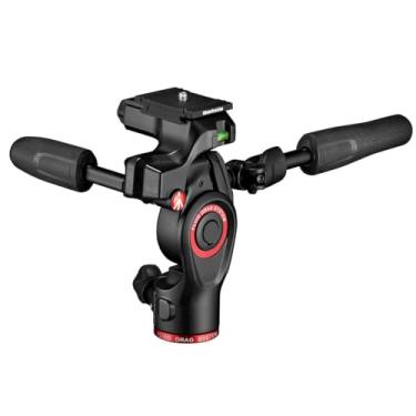 Imagem de Manfrotto Befree Cabeça de tripé para câmera ao vivo de 3 vias, alumínio, carga útil de 6 kg, para tripés de viagem, com alças dobráveis, sistema de arraste fluido, para foto e vídeo,