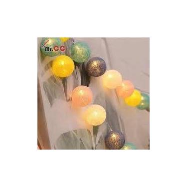 Imagem de Cordão Led Cotton Luminária 10 Bola Decoração Festa Colorido - oem