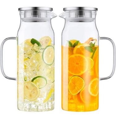 Imagem de Jarra de vidro Bivvclaz 1,6 L com tampa e bico para água quente/fria