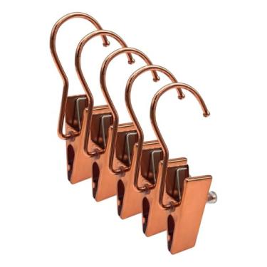 Imagem de Kit 5 Cabide Metal 1 Presilha Grande Dourado Ou Rose Gold(Rose-gold)