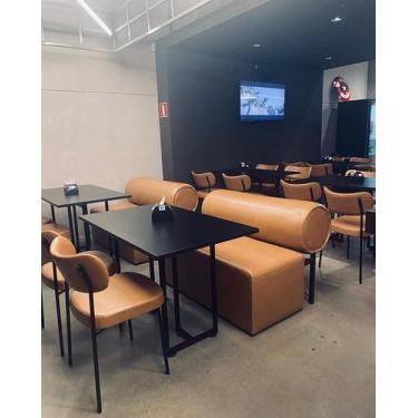 Imagem de Banco Booth 1,20 Facto Marrom Metalon Restaurantes Lanchonete - Kaisov