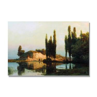 Imagem de Impressões em tela famosas. "Paisagem 10.2 cm por Lev Lagorio, Reproduções de arte clássicas, decoração de parede moderna para sala de estar escritório. 70x105cm-27.6x41.4in sem moldura