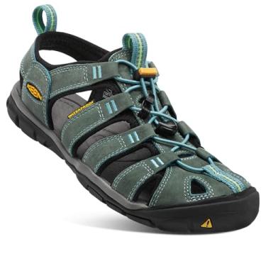 Imagem de Keen Sandália feminina de couro Clearwater CNX, Azul mineral/amarelo, 5