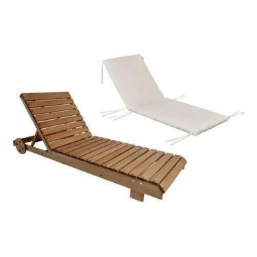 Imagem de Espreguiçadeira de Madeira com Colchonete ALF010ALM - ALF MÓVEIS