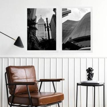 Imagem de Kit 2 Quadros Decorativos Cidade De São Paulo 45X34Cm - Quadros On-Lin