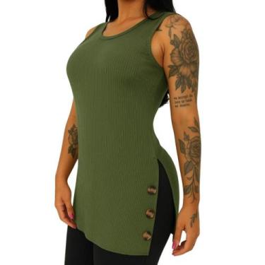 Imagem de Camisa Vest Legging Regata Tapa Bumbum Malha Canelada - xoramenina, Ve