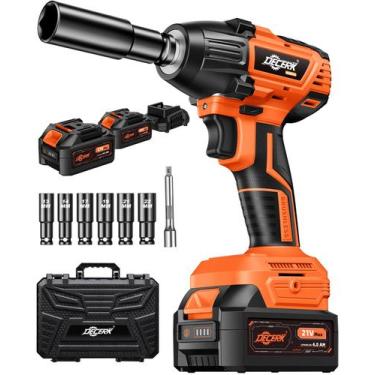 Imagem de Chave de impacto sem fio DECERK 21V MAX 400N.m com barra de 2  4,0 Ah