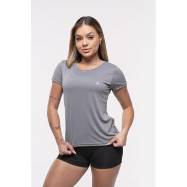 Imagem de Camiseta Dry Fit Feminina Fitness Academia - Força Do Sol, M, Cinza