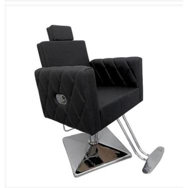 Imagem de Poltrona Cadeira Confort Reclinável Hidráulica Para Salão Estofado Pre