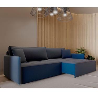 Imagem de Sofá Retrátil E Reclinável 3 Lugares 252cm Home Neo Azul Jeans