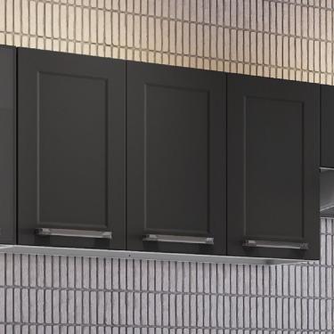 Imagem de Armário 105Cm 3 Portas Florença Itatiaia Grafite/Branco