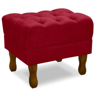 Imagem de Puff Puf Retro Capitone 55X44Cm Suede Vermelho Mpassos Vermelho