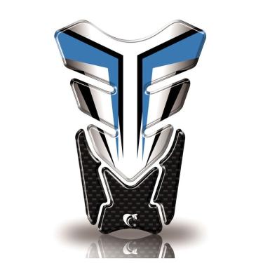 Imagem de Protetor De Tanque Adesivo Moto Cg Twister Cb Factor Fazer Gsx-S Branco Preto Azul